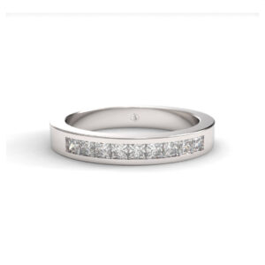 Anillo de compromiso Medio Cintillo Diamantes Corte Princesa - Luminia