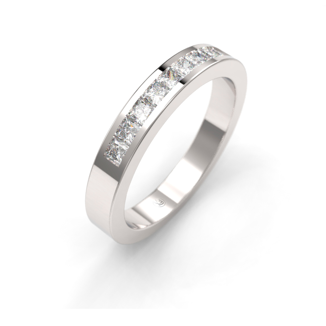 Anillo de compromiso Medio Cintillo Diamantes Corte Princesa - Luminia - Imagen 2