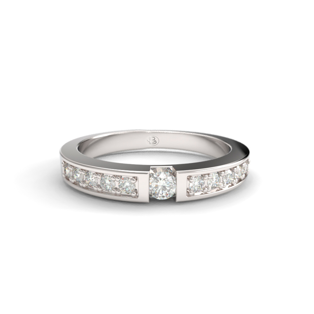 Anillo de compromiso Medio Cintillo Oro 18k - Primavera