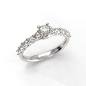 Anillo de compromiso Solitario Pave Oro 18k - Taylor B
