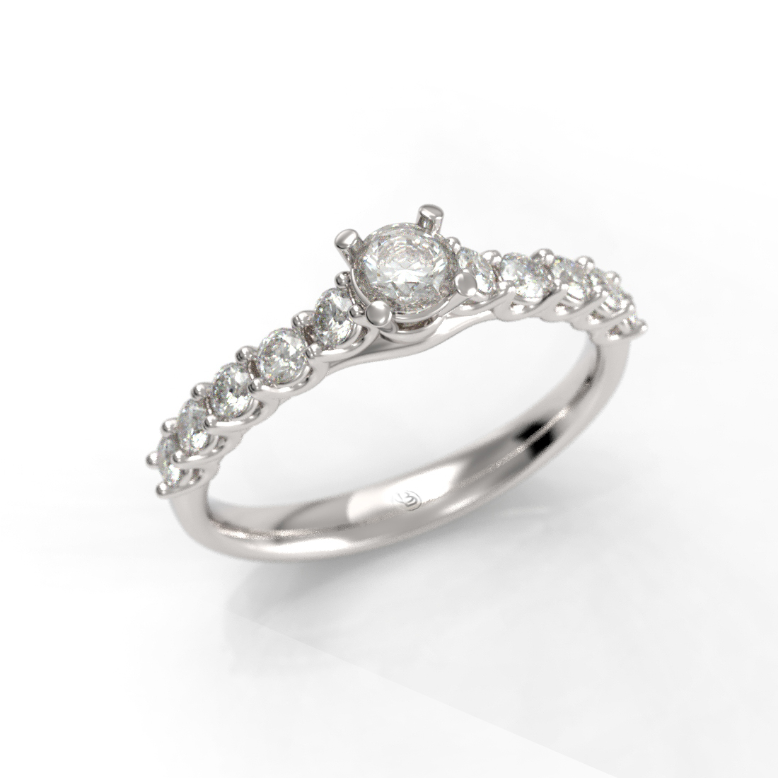 Anillo de compromiso Solitario Pave Oro 18k - Taylor B