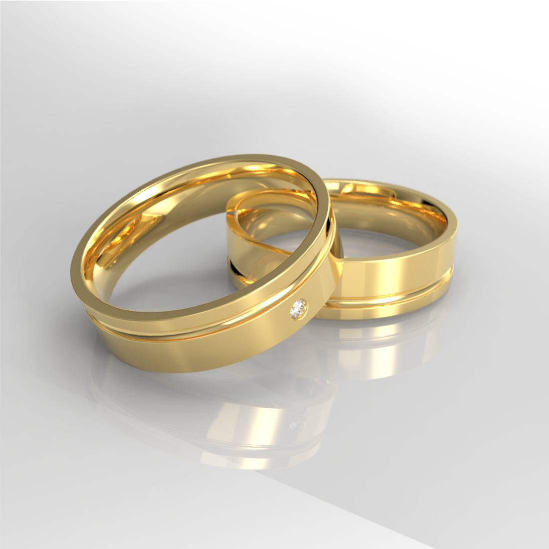 Argollas Matrimonio Oro 18k Cinta Lateral – Hanga Roa - Imagen 3