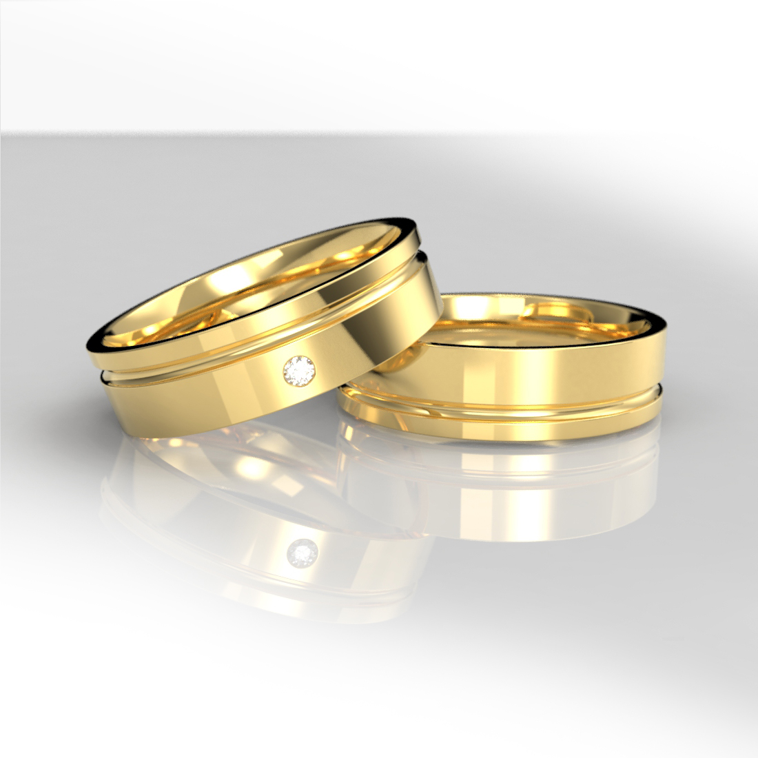 Argollas Matrimonio Oro 18k Cinta Lateral – Hanga Roa