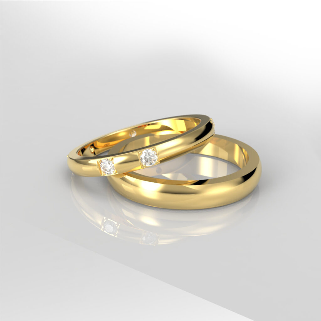 Argollas Matrimonio Oro 18k Ultra Finas 2mm – Metrica