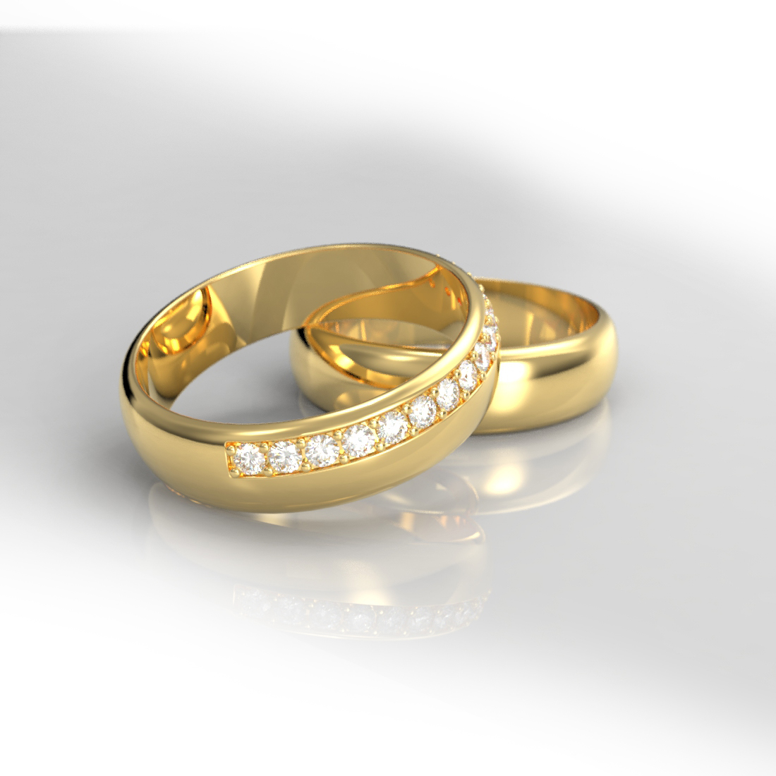 Argollas Matrimonio Oro 18k Medio Cintillo – Piaccere