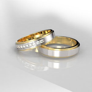 Argollas Matrimonio Oro 18k 11 Diamantes – Diamante Queen