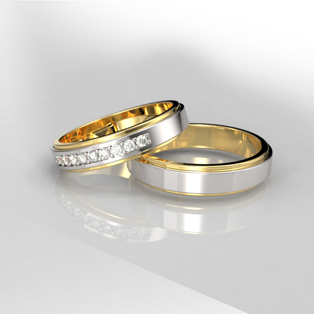 Argollas Matrimonio Oro 18k 11 Diamantes – Diamante Queen