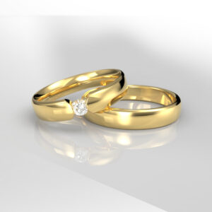 Argollas Matrimonio Oro 18k Diamante 0.10ct – Roca