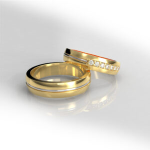 Argollas de Matrimonio Bicolor - Treno