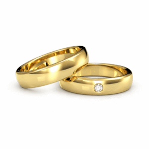 Argollas Matrimonio Oro 18k Diamante 0.03ct – Brilho