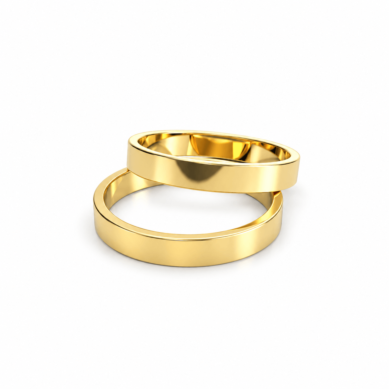 Argollas Matrimonio Oro 18k Perfil Plano 3mm – Corte Plano
