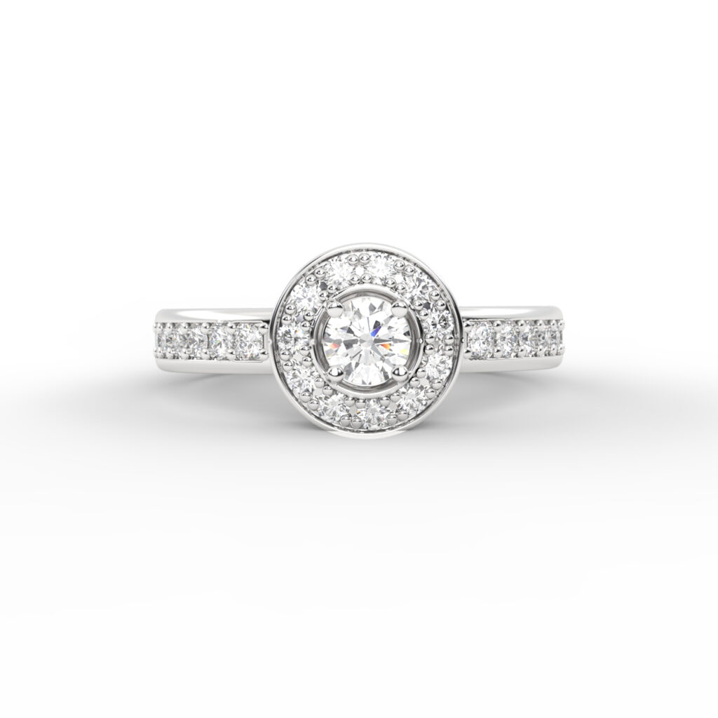 Anillo de compromiso Halo Diamantes Naturales - Mané