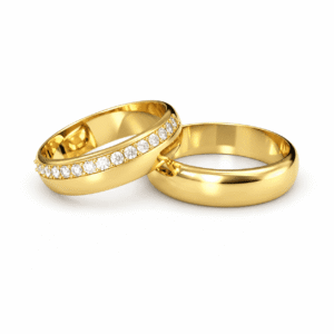 Argollas Matrimonio Oro 18k Medio Cintillo – Piaccere
