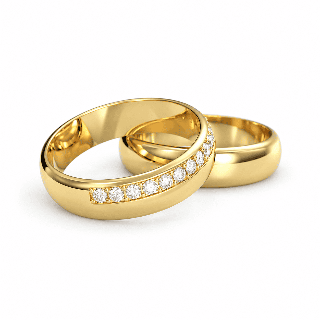 Argollas Matrimonio Oro 18k Medio Cintillo – Piaccere - Imagen 2