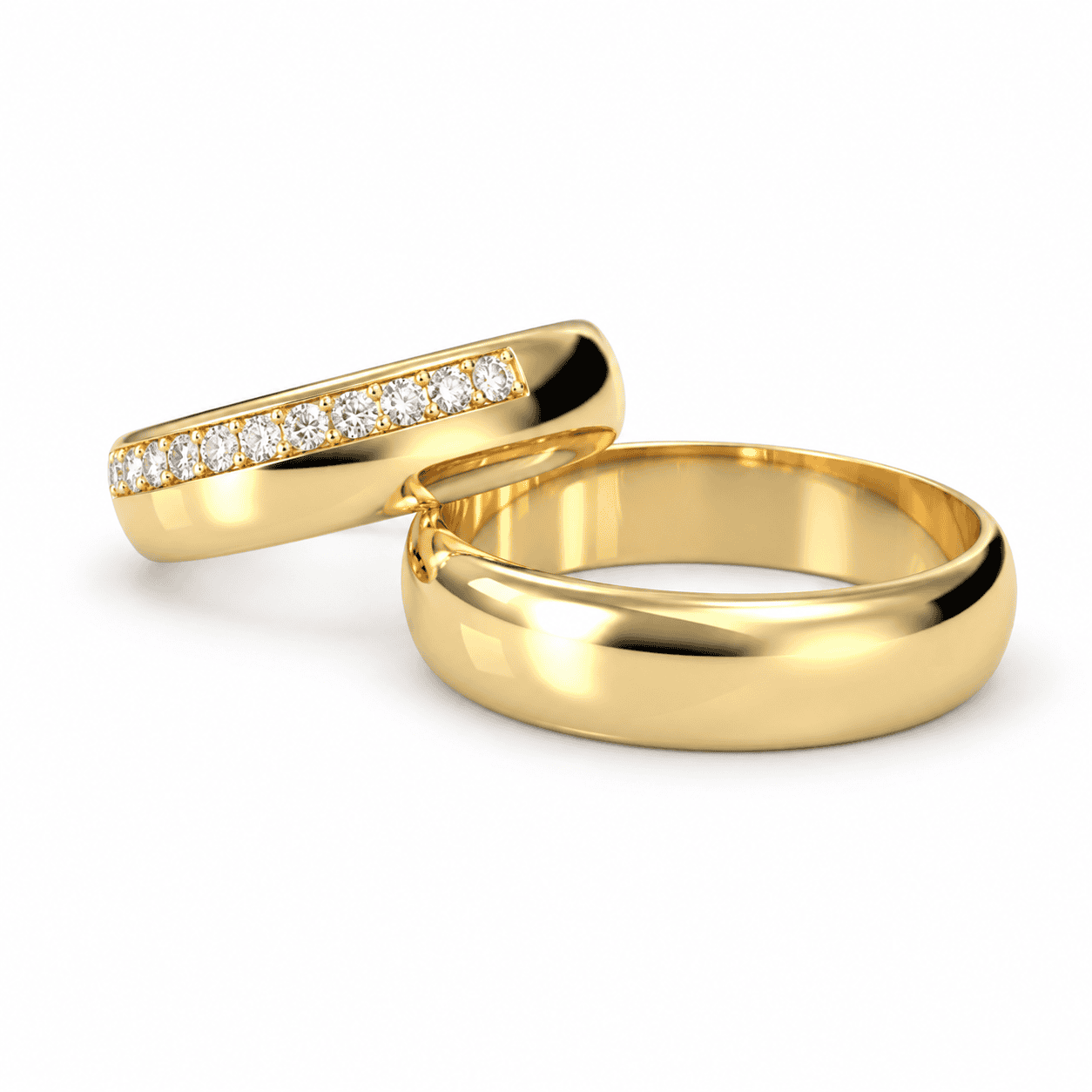 Argollas Matrimonio Oro 18k Medio Cintillo – Piaccere - Imagen 3