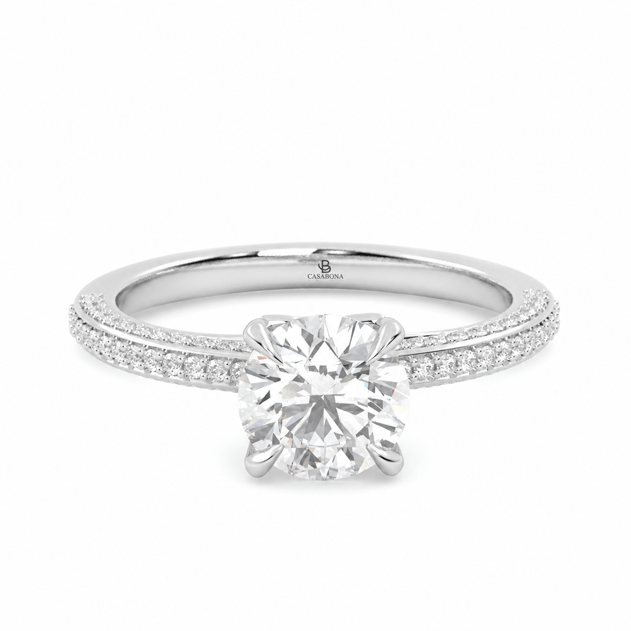 Anillos de compromiso Solitario Pavé - Amberes