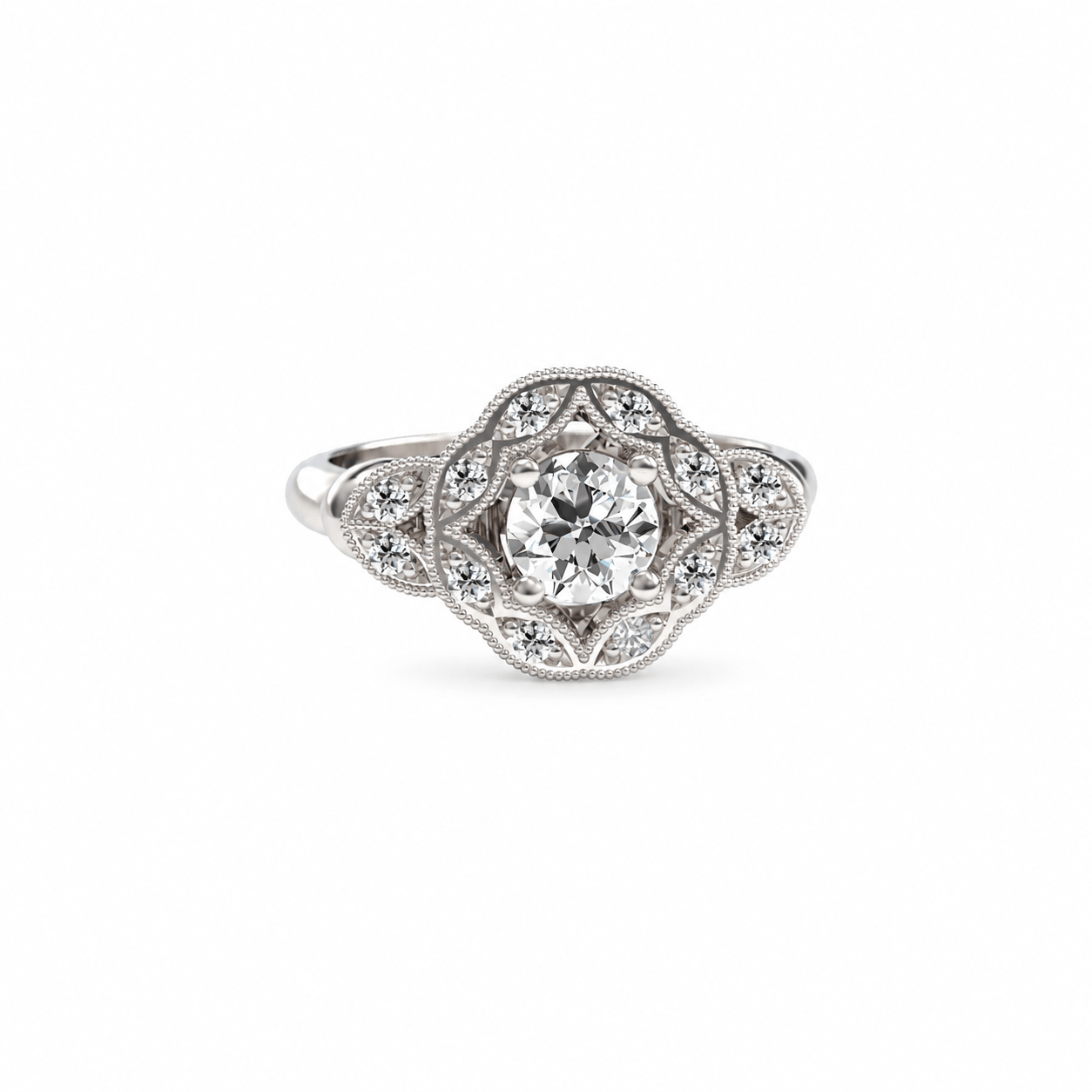Anillo de compromiso Halo Oro 18k - Checco Classic