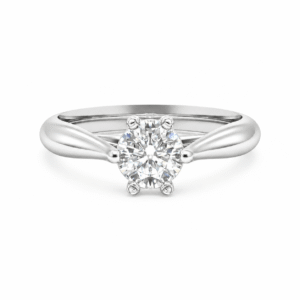Anillo de compromiso Fly en oro blanco 18k con diamante natural corte brillante