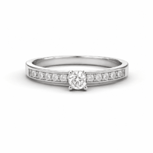 Anillo de compromiso solitario pave Janis de 0.10ct