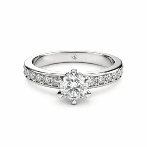 Anillo de compromiso Solitario Pavé - Louis VI