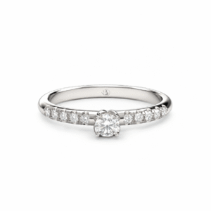 Loto - Anillo de compromiso Solitario Pavé Oro 18k