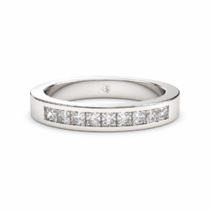 Anillo de compromiso Medio Cintillo Diamantes Corte Princesa - Luminia