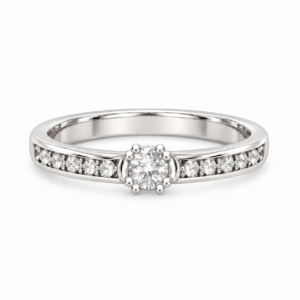 Anillo de compromiso Solitario Pavé Brillante - Lupita