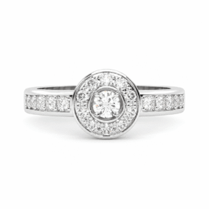 Anillo de compromiso Halo Diamantes Naturales - Mané