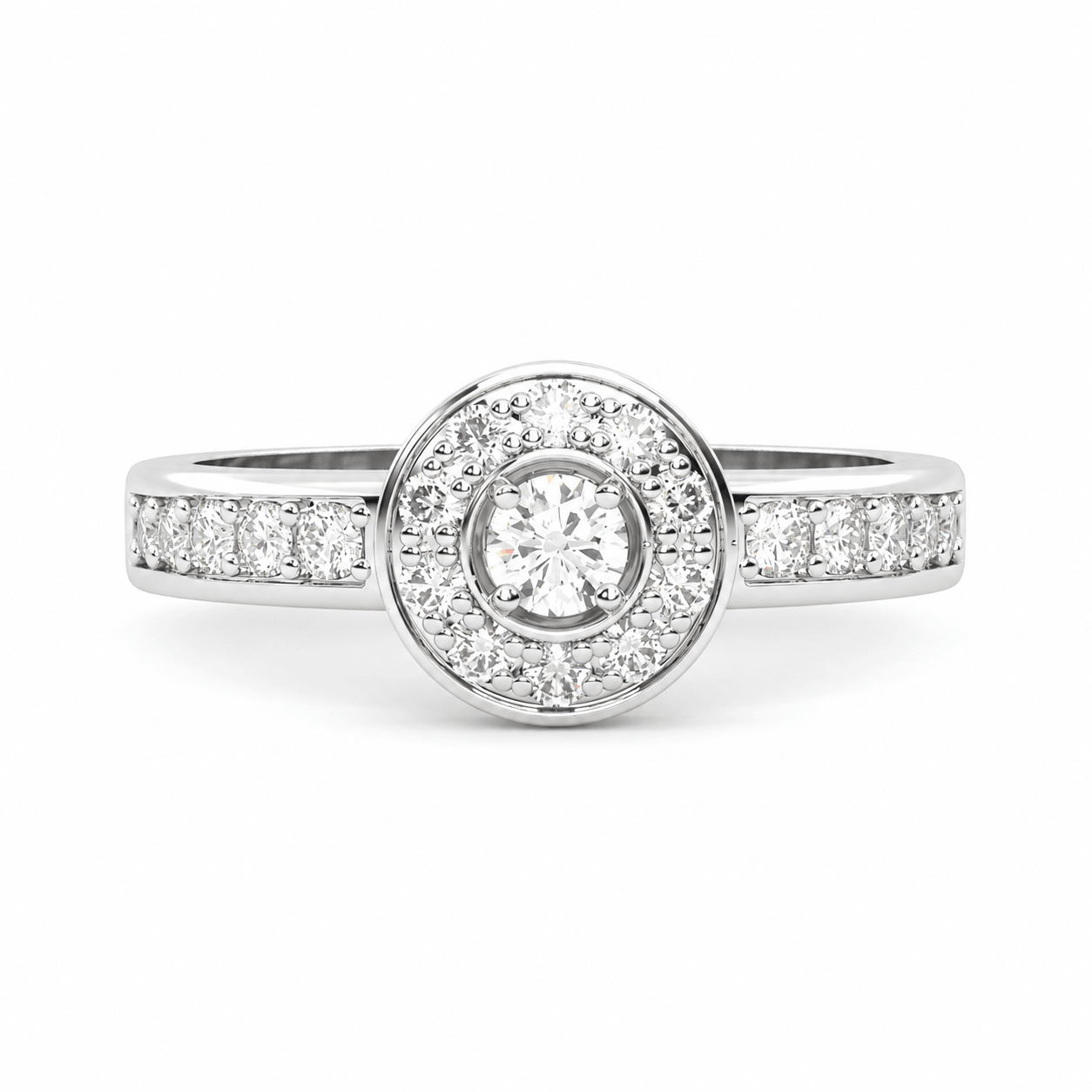 Anillo de compromiso Halo Diamantes Naturales - Mané