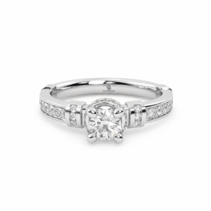 Anillo de compromiso Solitario Pavé Brillante - Mons