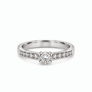 Anillo de compromiso Solitario Pavé Diamante Natural - Nido