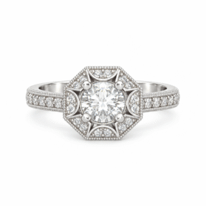 Anillo de compromiso Halo Diamante Natural - Octa