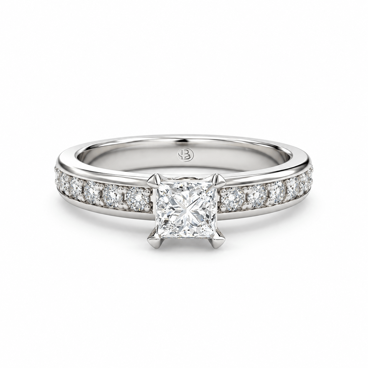Anillo de compromiso Solitario Pavé - Príncipe Enrique
