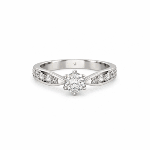 Anillo de compromiso Solitario Pavé Oro 18k - Rocco