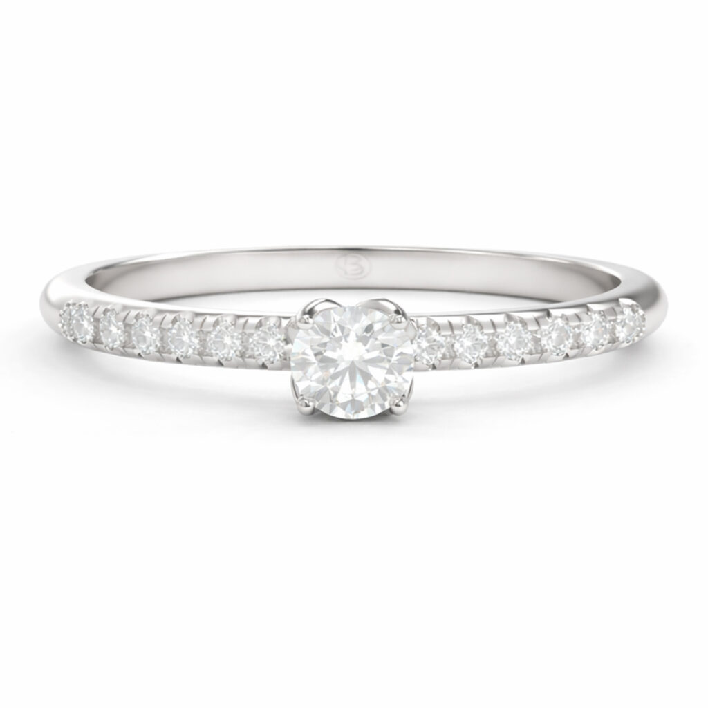 Anillo de compromiso Loto, Oro 750 y Diamantes