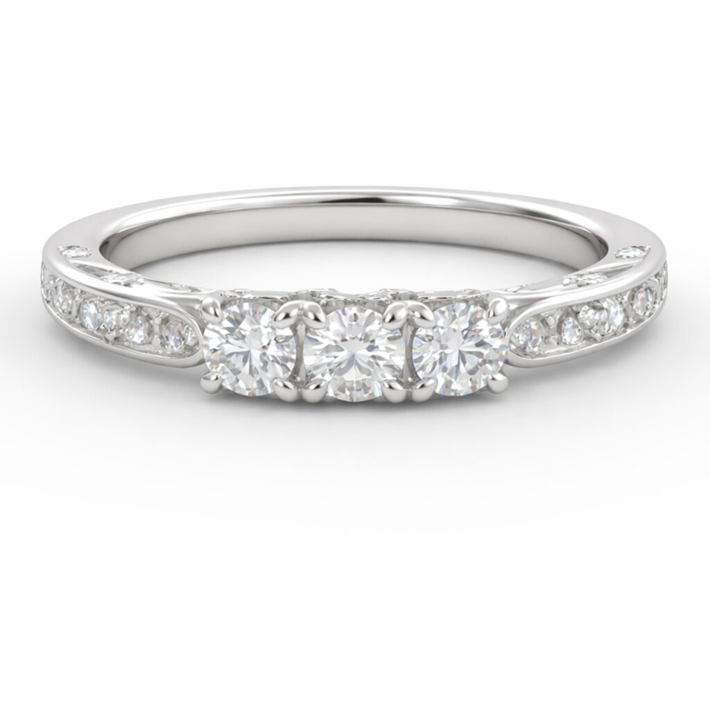 Anillo de compromiso Vintage, Oro 750 y Diamantes