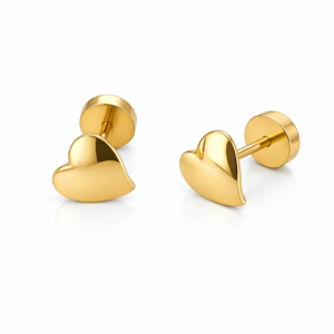 Abridores Corazon Oro Amarillo 18K Tope Presión
