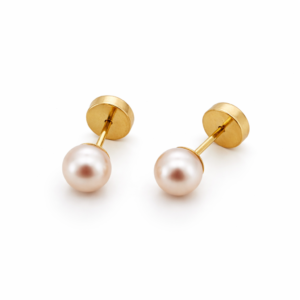 Abridores de perla cultivada para bebé de oro 18k 4 – 4,5mm