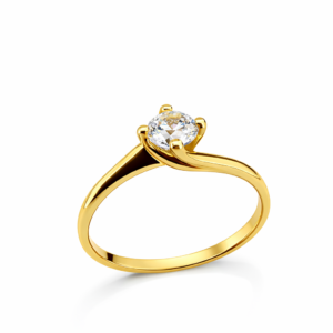 Anillo Circon 4 mm Solitario Oro Amarillo 18K