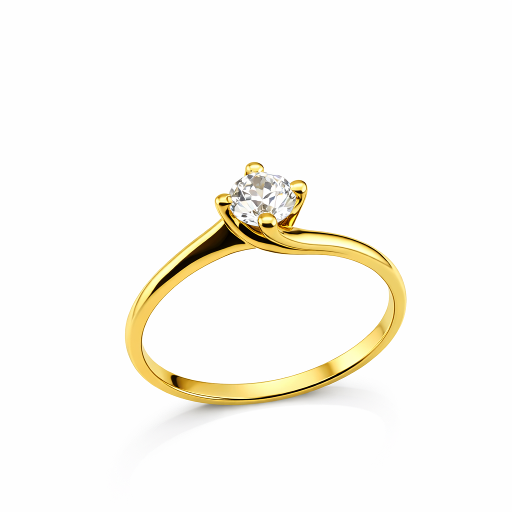 Anillo Solitario Oro Amarillo 18K