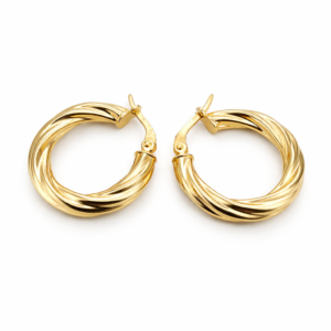 Aros Argolla Torcida Oro Amarillo 18K