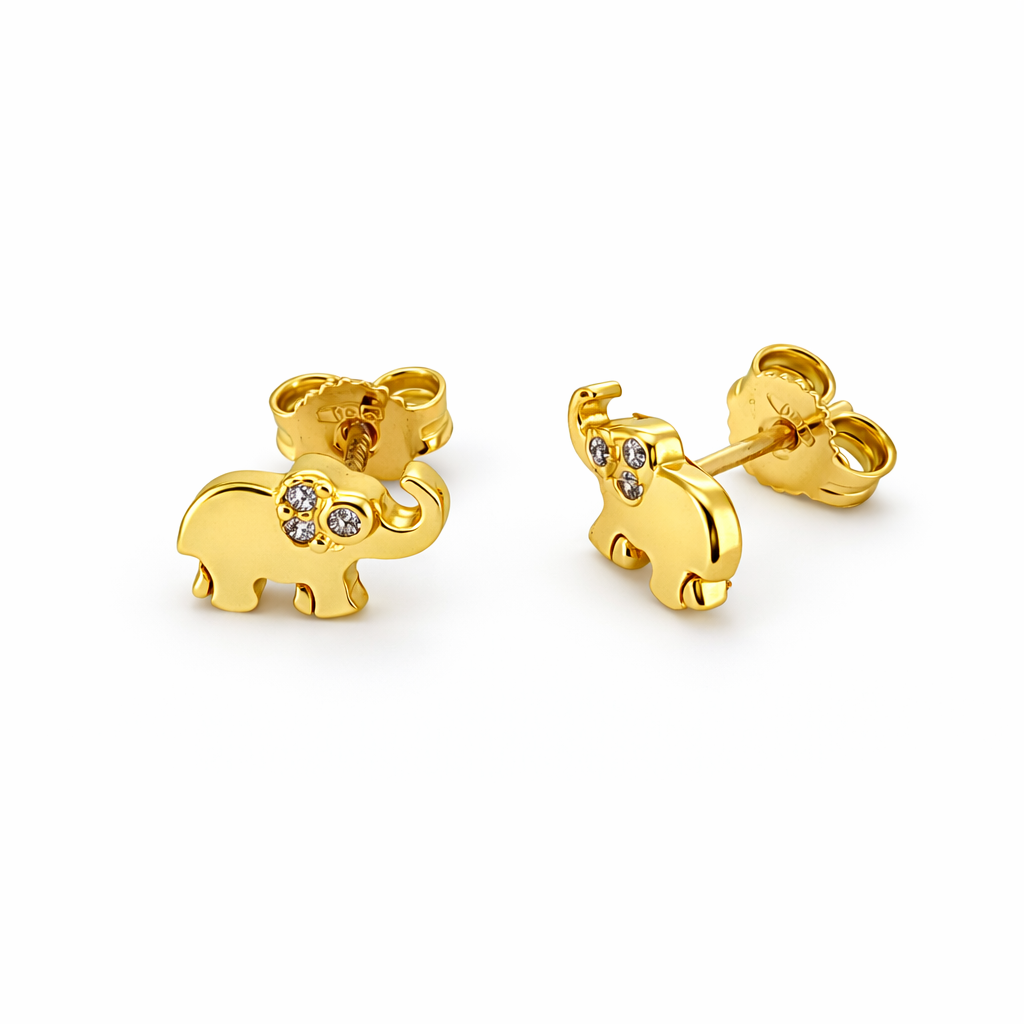 Aros Elefante Circones Oro Amarillo 18K