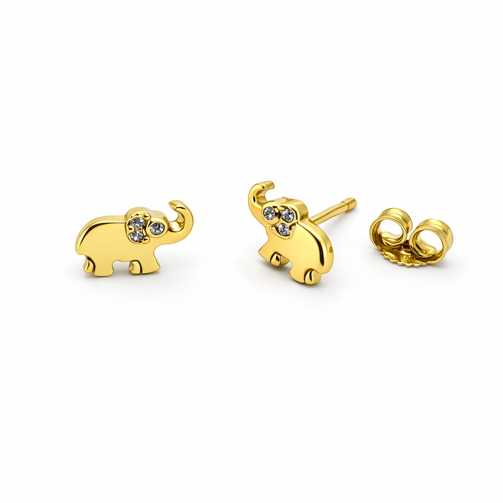 Aros Elefante Circones Oro Amarillo 18K - Imagen 2