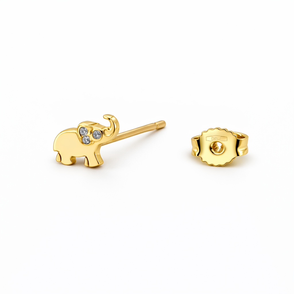 Aros Elefante Circones Oro Amarillo 18K - Imagen 3