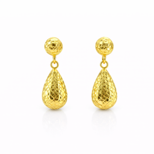 Aros Colgante Lagrima Oro Amarillo 18K
