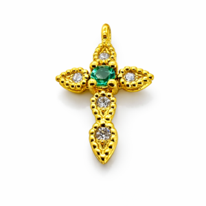 Colgante Cruz con 5 Piedras Blancas