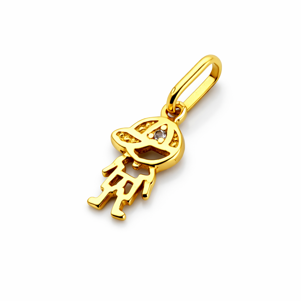 dije minimalista de 10 mm con acabado pulido.