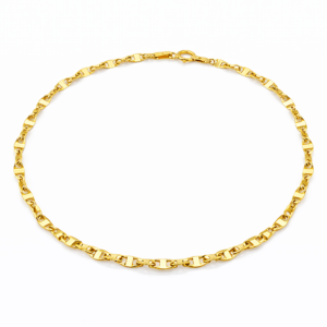 Pulsera con Eslabones Calados Estilo Singapur Oro Amarillo 18K