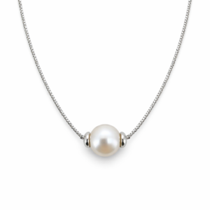 Collar Perla 7mm Oro Blanco 18K