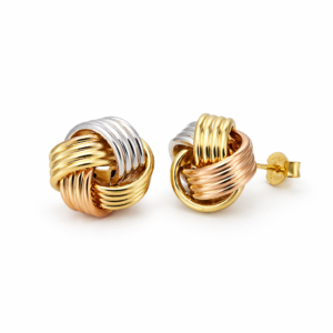 Aros Nudo de Amor Tricolor 18K